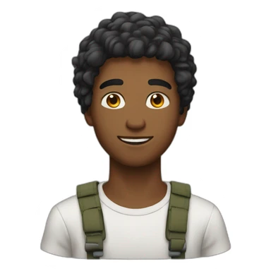 Jeune homme 19 ans algérien avec des cheveux sticker