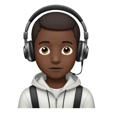 dark-skinned boy with headphones sticker