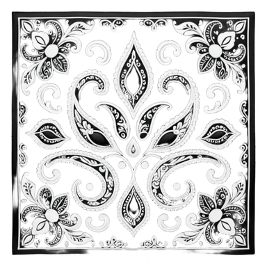 Black Paisley Bandana sticker