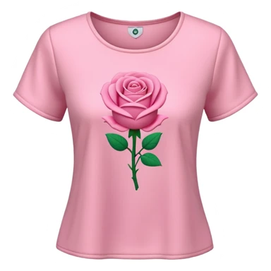 A 3D cartoon rose-pink women’s top with short sleeves, soft fabric texture, gentle lighting, isolated on plain background. Complete plain, no textures. sticker