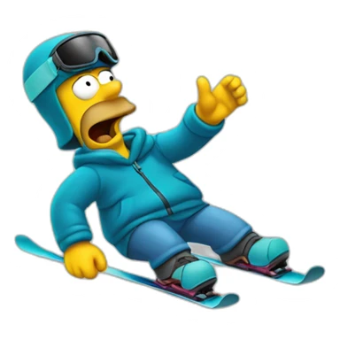 Homer simpson qui fais du ski sticker