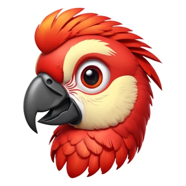 cinematic-cute-macaw-portrait-emoji,-head-tilted-playfully-and-inquisitively,-with-a-dazzling-red-plumage-and-round,-sparkling-eyes-filled-with-charm,-simplified-yet-irresistibly-adorable-features,-highly-detailed sticker