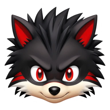 Shadow the Hedgehog with black fur, red stripes, white chest fur, and red eyes sticker