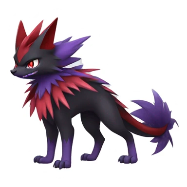  Black Red Purple Kawaii Cool Anime Nargacuga-Noivern-Noibat-Litten-Zorua-Zoroark-Fakemon-fusion full body sticker