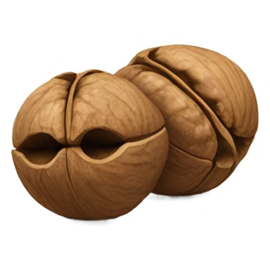 A pair of walnuts resting on a kitchen table sticker