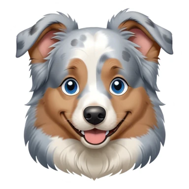 blue merle australian-shepherd blue eyes teen happy playful sticker