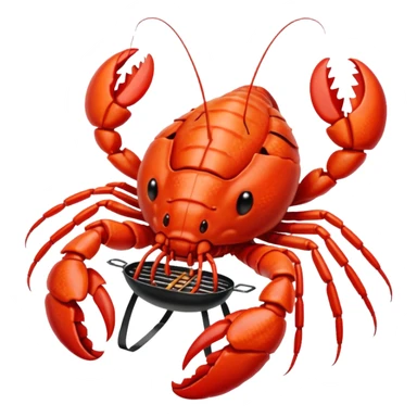 Crayfish cooking a bbq sticker