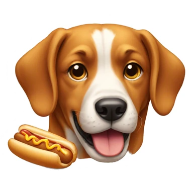 Dog eating hot-dog sticker
