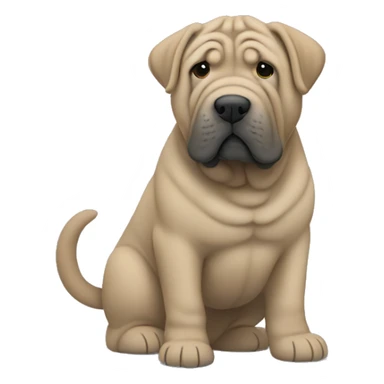 Grey Shar Pei crossing over a rainbow bridge sticker