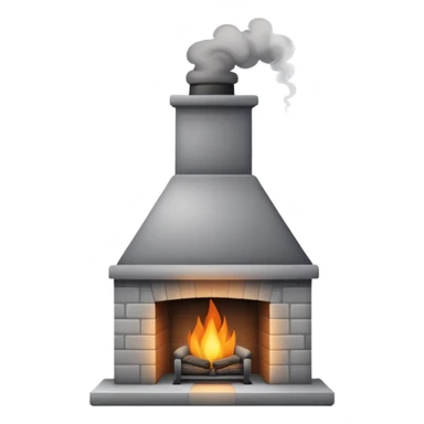 a cosy fireplace with a chimney and smoke rising from the chimney sticker