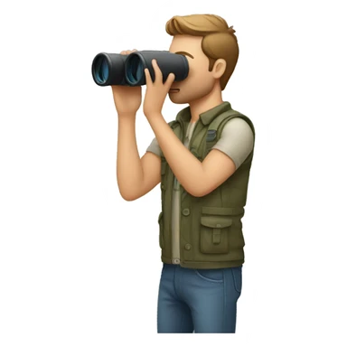 gay man using binoculars sticker