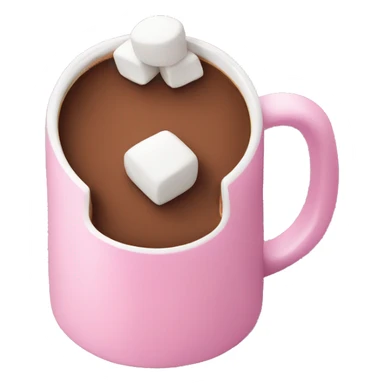 Pink mug with hot chocolate and marshmallows  sticker