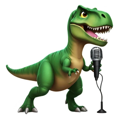 T Rex with a microphone sticker