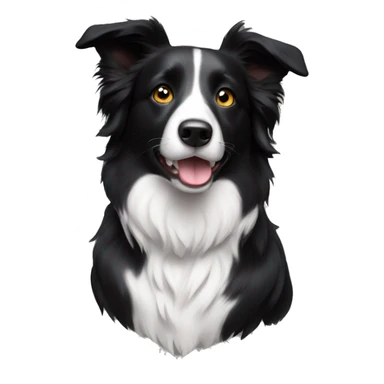 Black border collie sticker
