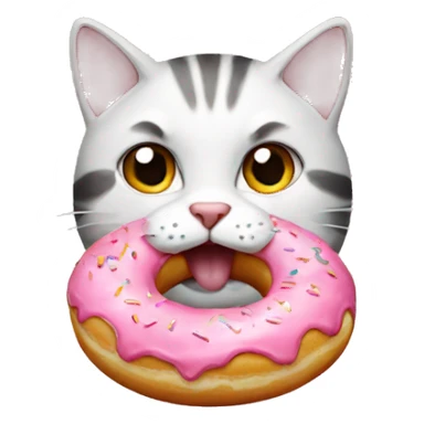 Cat eating donut sticker