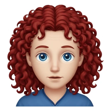 Chappell Roan with blue eyes and long dark red curly hair sticker