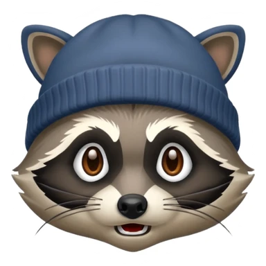 Angry Raccoon bandit with beanie hat sticker