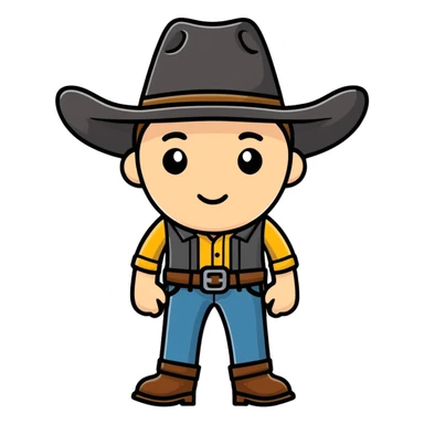 Me with cowboy hat  sticker