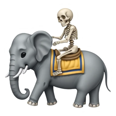 Skeleton Rider on elephant,Sleeping. sticker