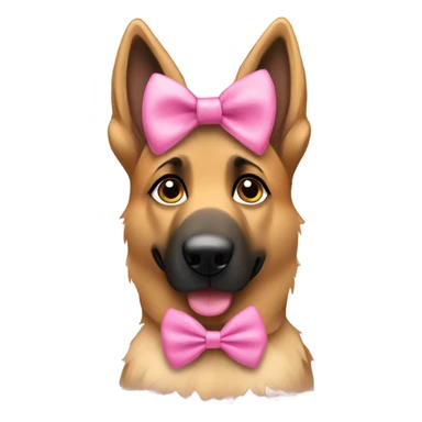 Girl German shepherd with a pink bow in her hair sticker