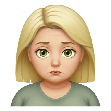 Overweight, blonde and grey haired female with golden green Hazel eyes having a bad week rolling eyes animated sticker
