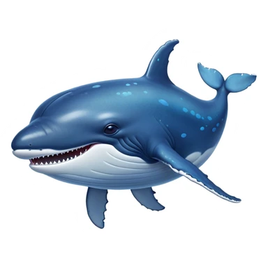 Cinematic Noble Humpback Whale Portrait Emoji, Poised and grand, with an enormous, barnacle-speckled blue-gray body, soulful, wise eyes, and a deeply serene presence, Simplified yet sharp and sophisticated features, highly detailed, glowing with a soft oceanic radiance, high shine, intelligent and powerful, stylized with an air of deep-sea mystery, focused and regal, soft glowing outline, capturing the essence of a legendary giant of the ocean that appears ready to glide majestically through the waves with effortless grace! sticker