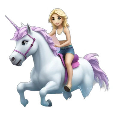 Girl-riding-rainbow-unicorn-in-water-frozen-cube sticker