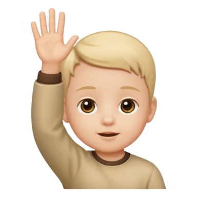 Baby raising hand sticker