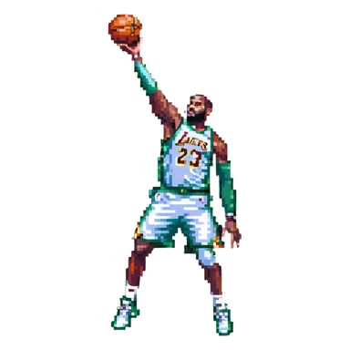 LeBron James shooting a basketball sticker