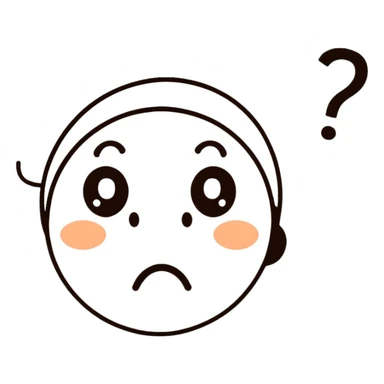 confused facial expression with question marks sticker