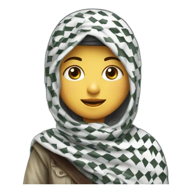 A child wearing a Palestinian keffiyeh sticker
