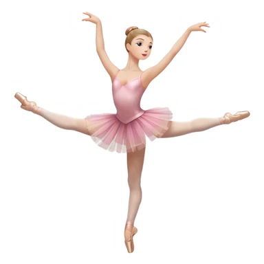 Icon for Ballet: a graceful ballerina in a tutu, poised in an elegant dance position, with a ballet barre and soft stage lighting. The icon should represent the art of ballet, with focus on fluid movement and classical performance. Transparent background. sticker