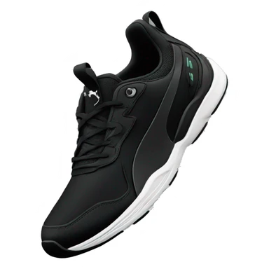 black puma running shoes black logo sticker