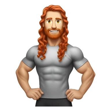 Sporty kettlebelt coach with long curly red hair sticker