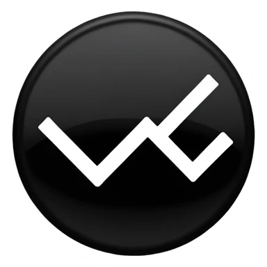 Black circle with a check mark on it sticker