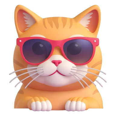 A cat wearing sunglasses sticker