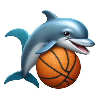 Dolphin with a basketball sticker