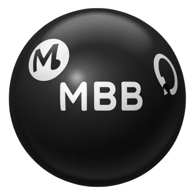 Black pull Ball with MB written on it. Nothing else no holes or anything  sticker