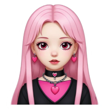 BLACKPINK-inspired gothic clothes ,  hearts, black and pink, cute,  sticker