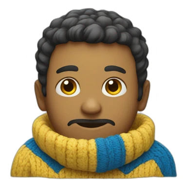 man in blue and yellow sweater sticker