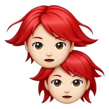 Please make emoji with siam triple color hair sticker