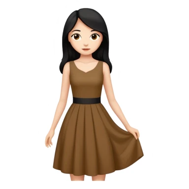 emoji de mujer morena pelo largo con cintura sticker