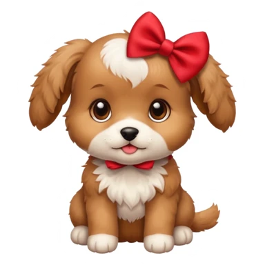 Cute puppy with bow sticker