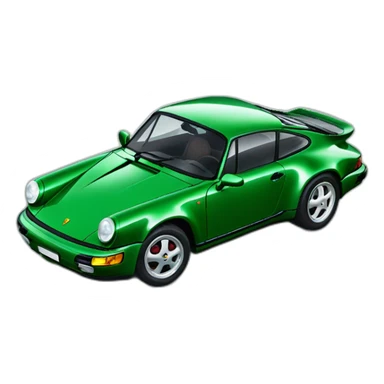 green Porsche 964 sticker