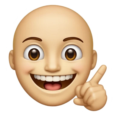 emoji smiling with point finger between teeth sticker