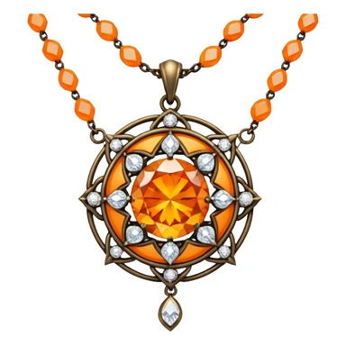fantasy-magic-orange-necklace-diamonds sticker