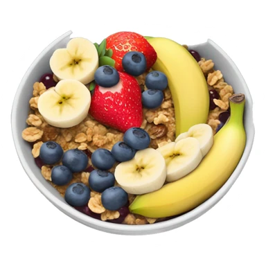 an açaí bowl with bananas strawberry’s and granola sticker
