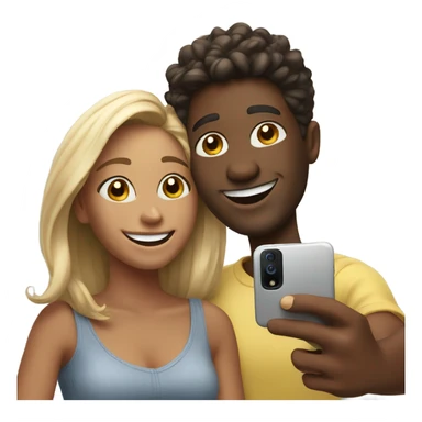happy friends taking a selfie sticker