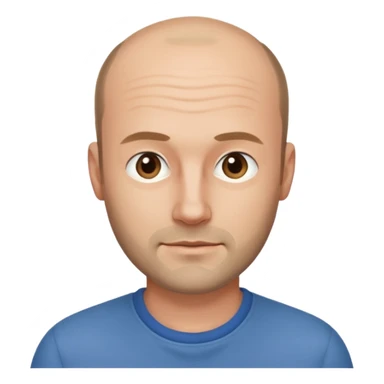 man mid 30's casual clothes balding hairline sticker