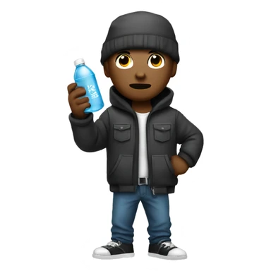 thug man with a water bottle in hand  sticker